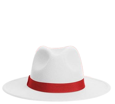 Fedora Chapeau Femme Blanc Rouge | Cap-Chapeau