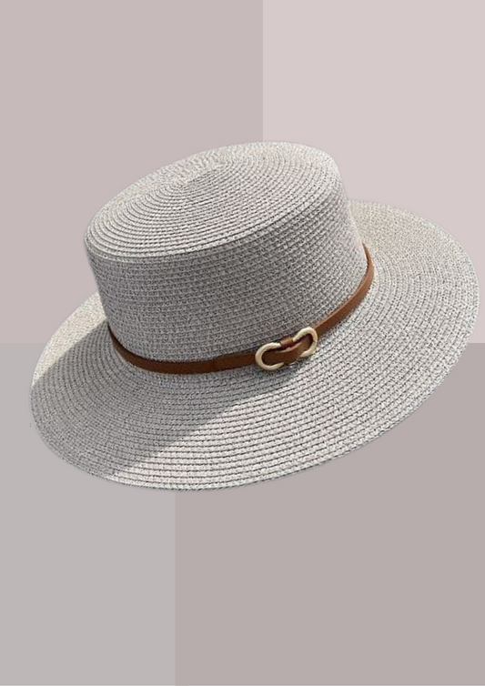 Chapeau de Paille Femme Chic Gris  | Cap-Chapeau