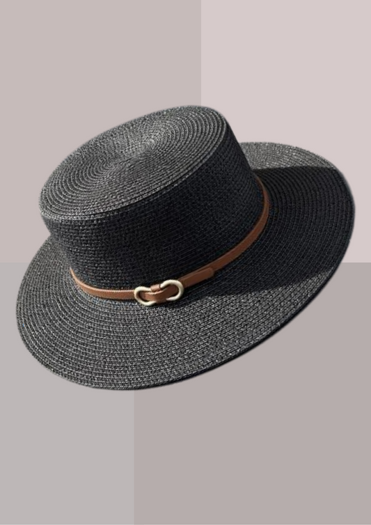 Chapeau de Paille Femme Chic Noir | Cap-Chapeau