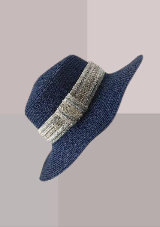 CHAPEAU HABILLE FEMME BLEU MARINE ET ARGENT