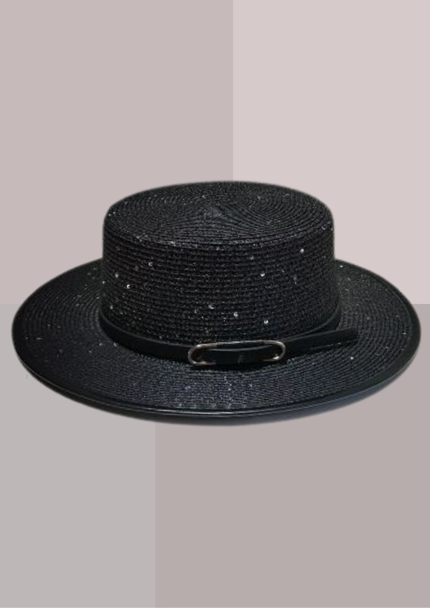 Chapeau de Paille Femme Chic Noir avec Brillants | Cap-Chapeau