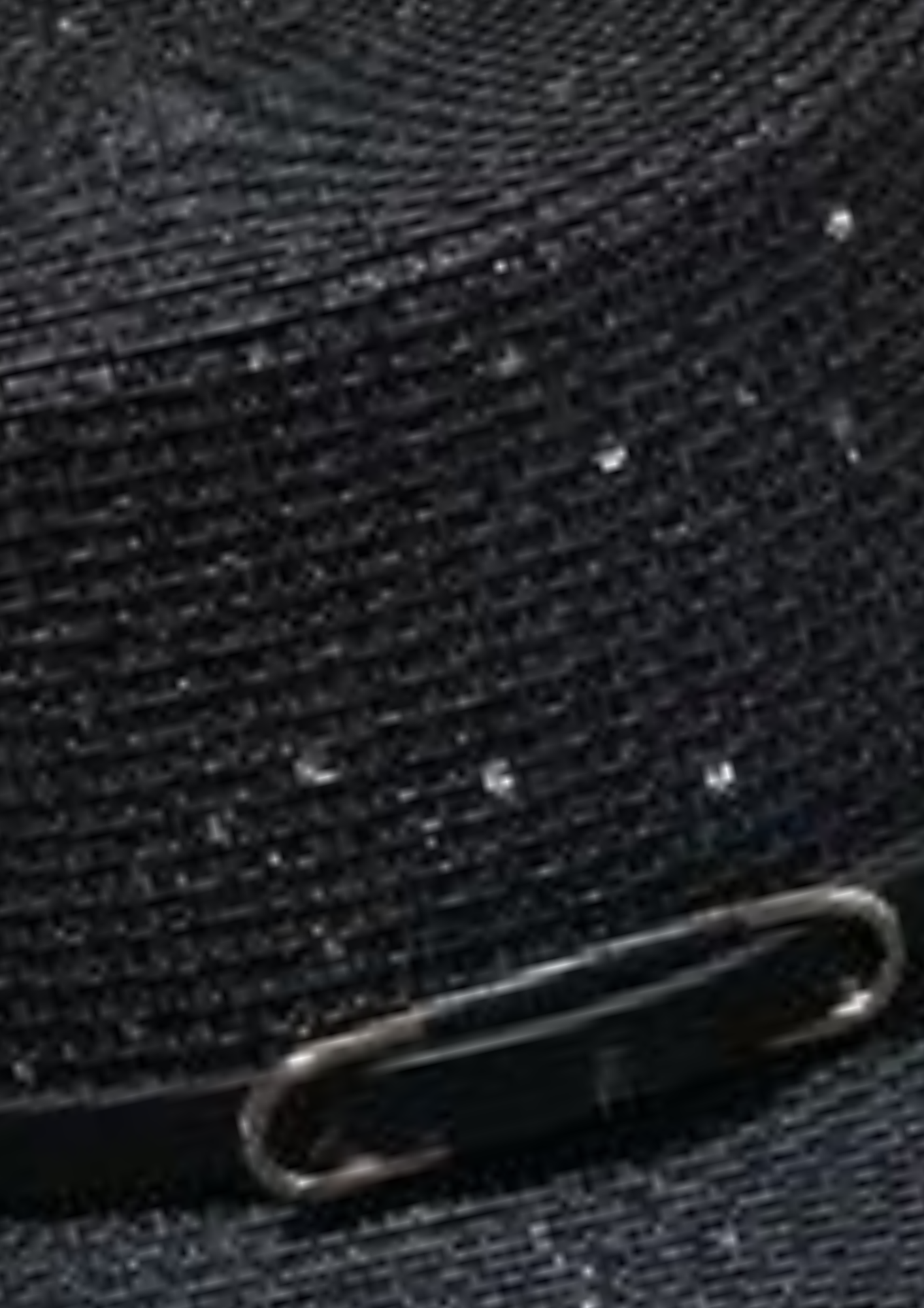 CHAPEAU DE PAILLE FEMME CHIC NOIR AVEC BRILLANTS