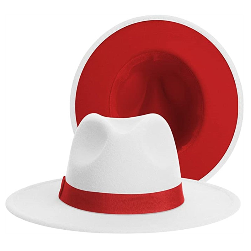 Fedora Chapeau Homme Blanc Rouge | Cap-Chapeau