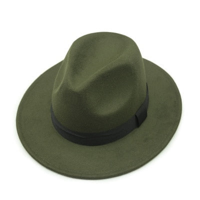 Fedora Chapeau Unisexe Vert Olive |Cap-Chapeau
