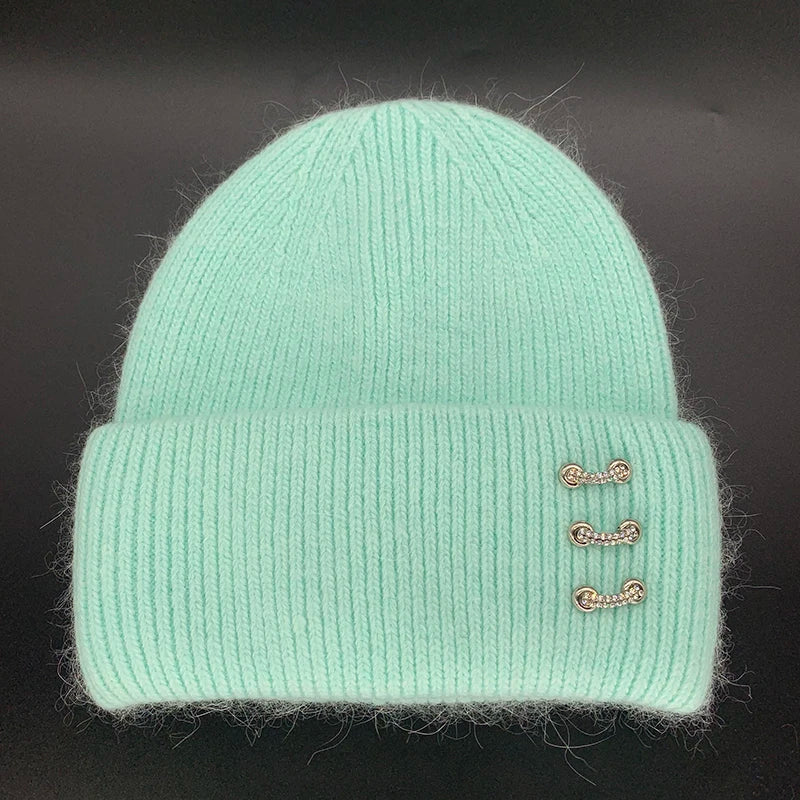 Bonnet strass femme chaud en cachemire | Cap-Chapeau