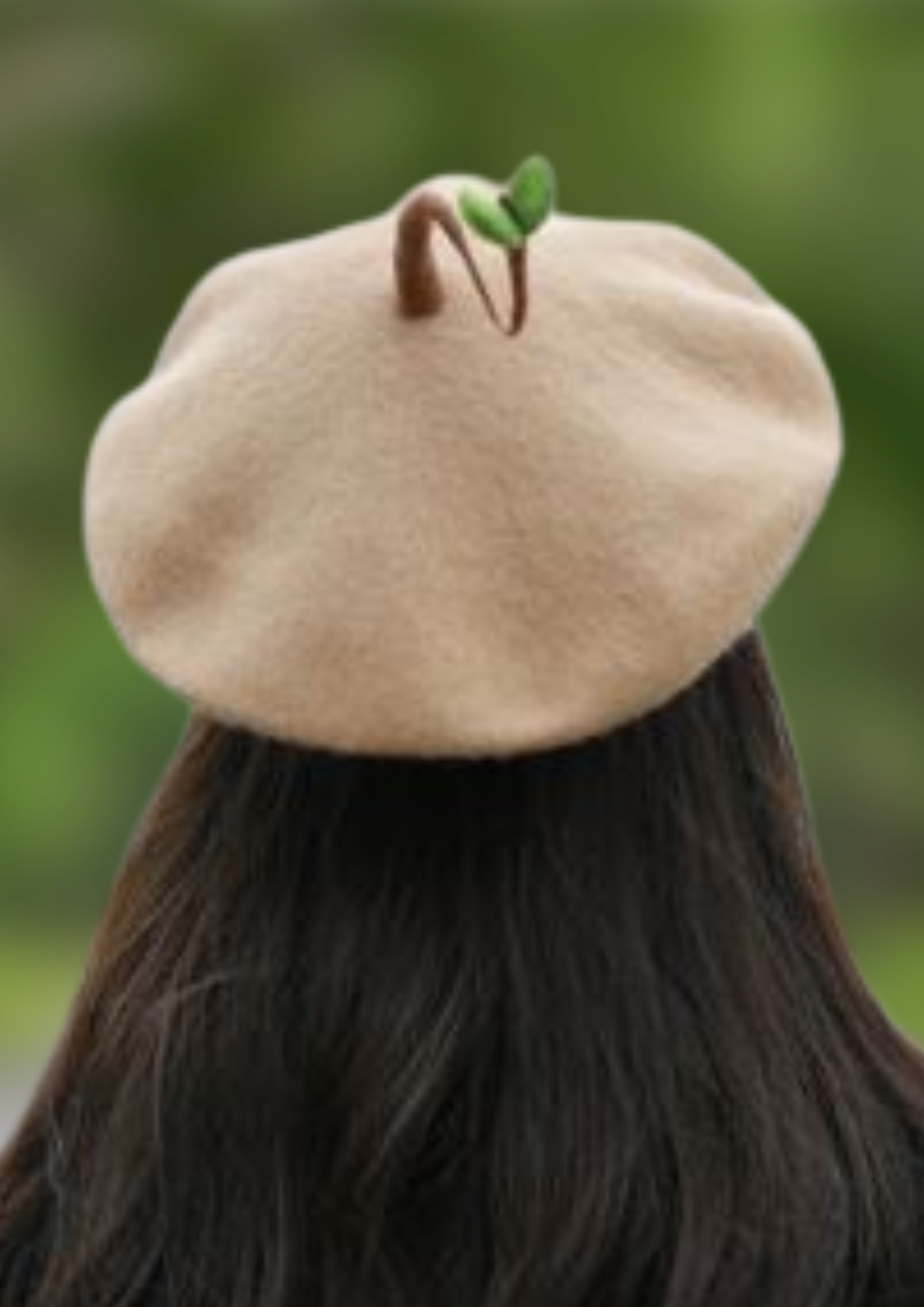 Beret Femme Luxe Beige Queue Jeune Pousse | Cap-Chapeau