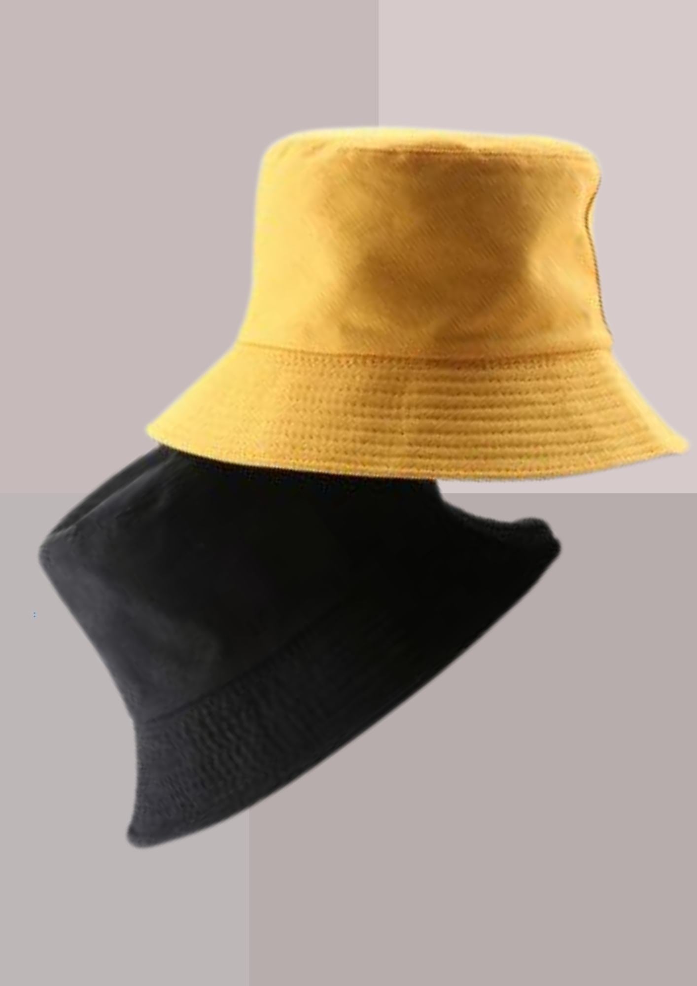 Bob Reversible Noir et Jaune | Cap-Chapeau