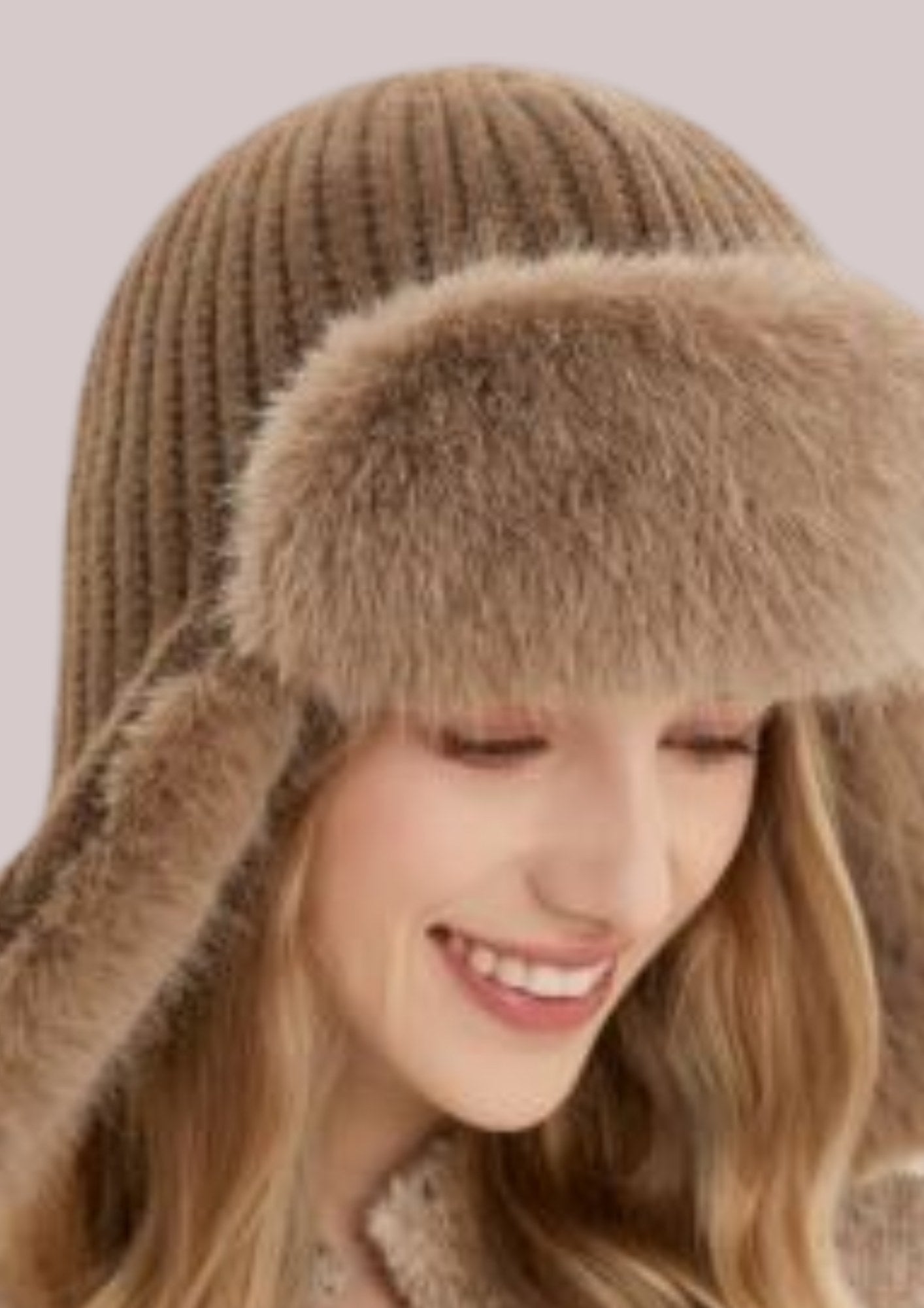 Bonnet femme fourrure tricot | Cap-Chapeau