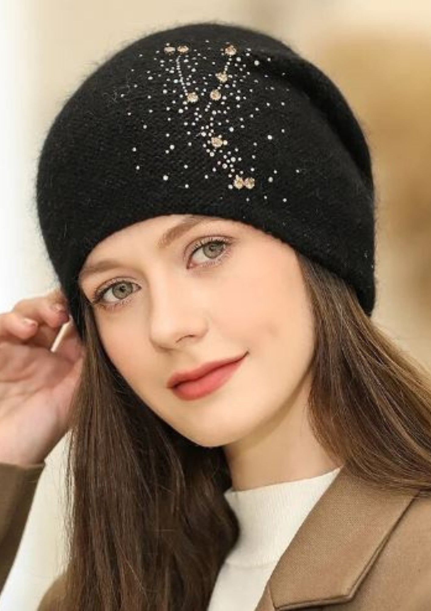 Bonnet Femme élégant Strass | Cap-Chapeau