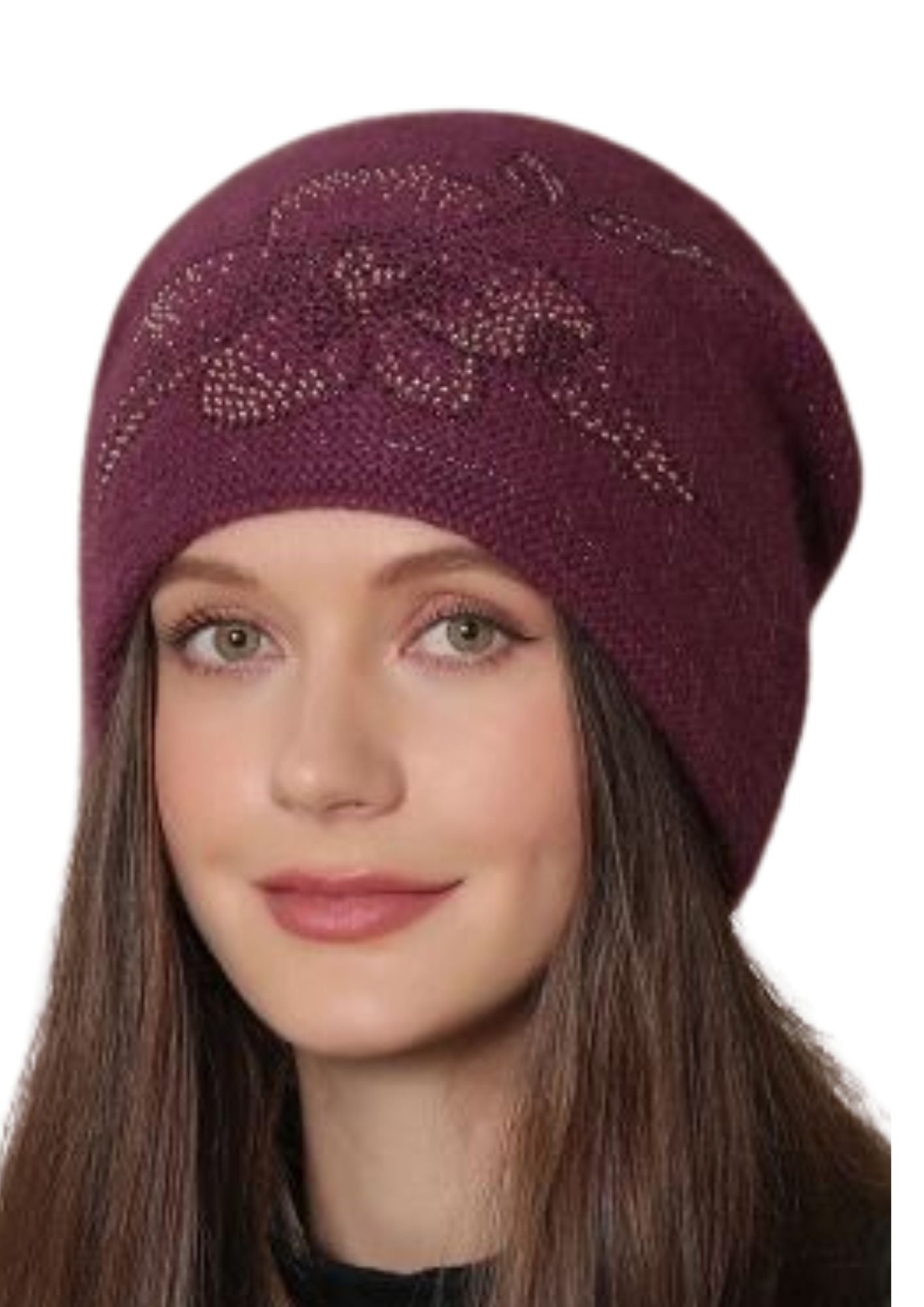 Bonnet hiver cachemire bordeaux | Cap-Chapeau