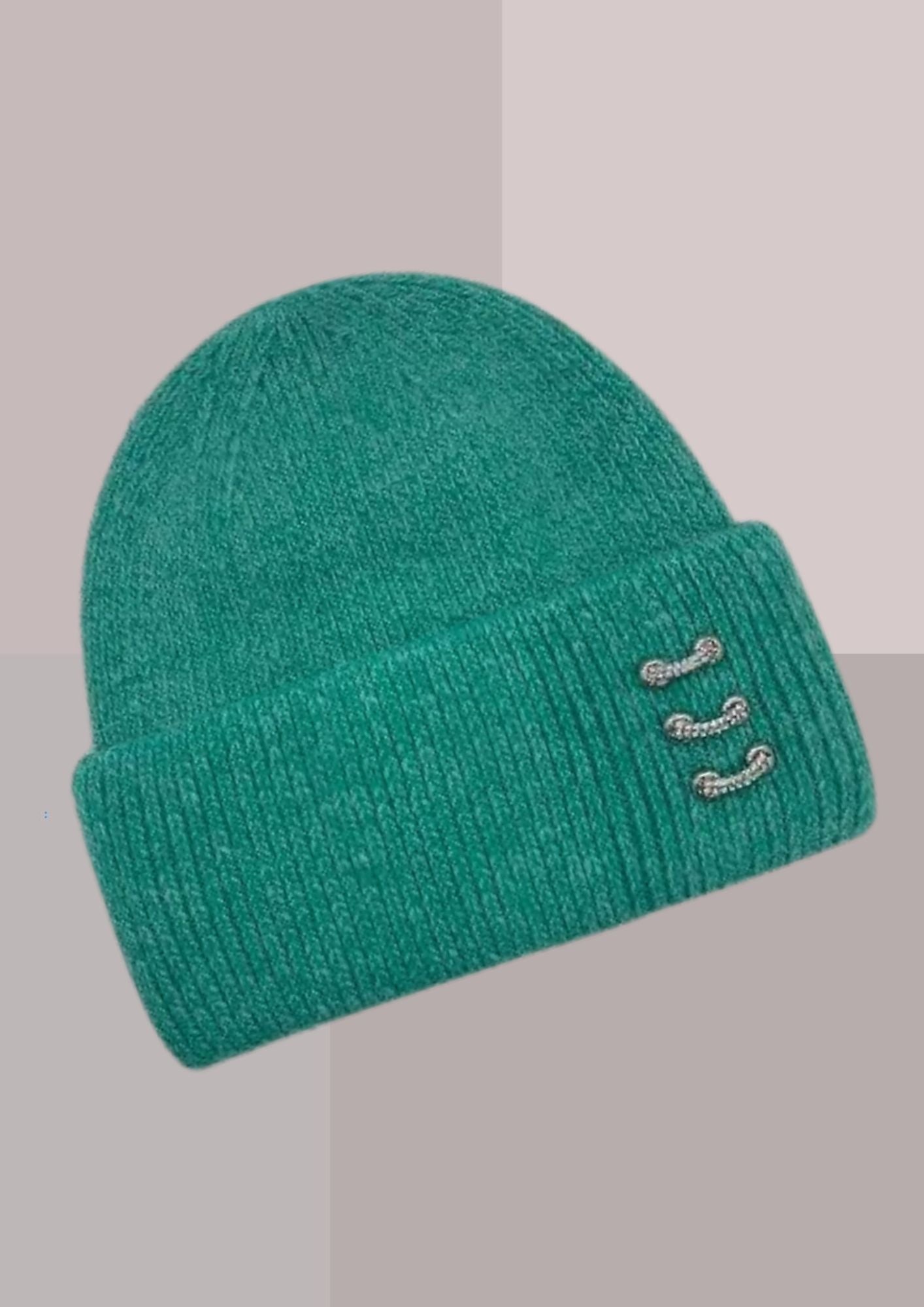 Bonnet femme vert en cachemire | Cap-Chapeau