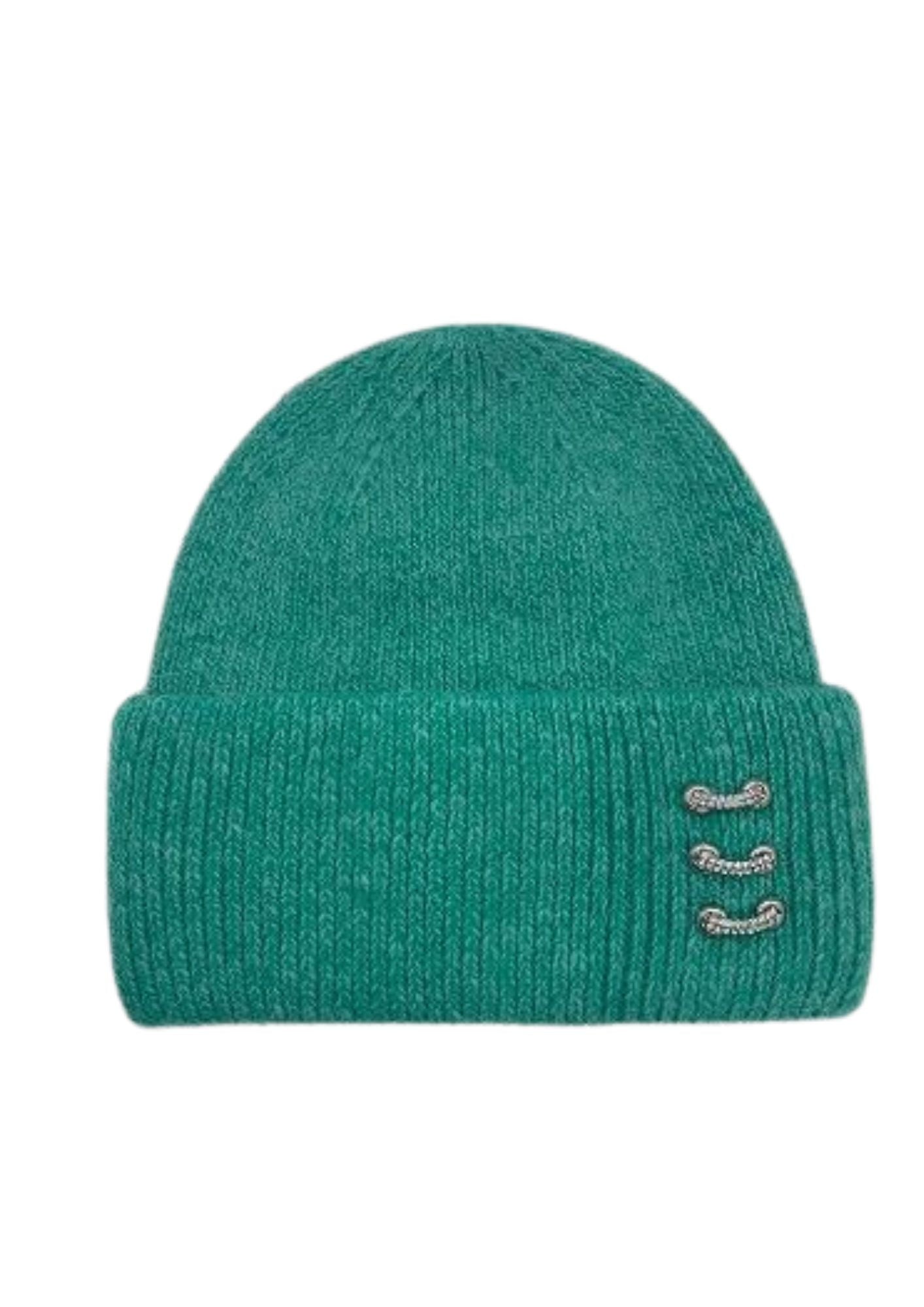 Bonnet femme vert émeraude  cachemire | Cap-Chapeau