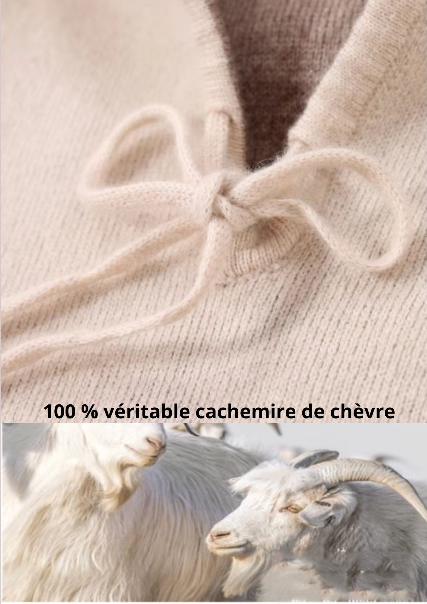 Cagoule capuche amovible en cachemire doux | Cap-Chapeau