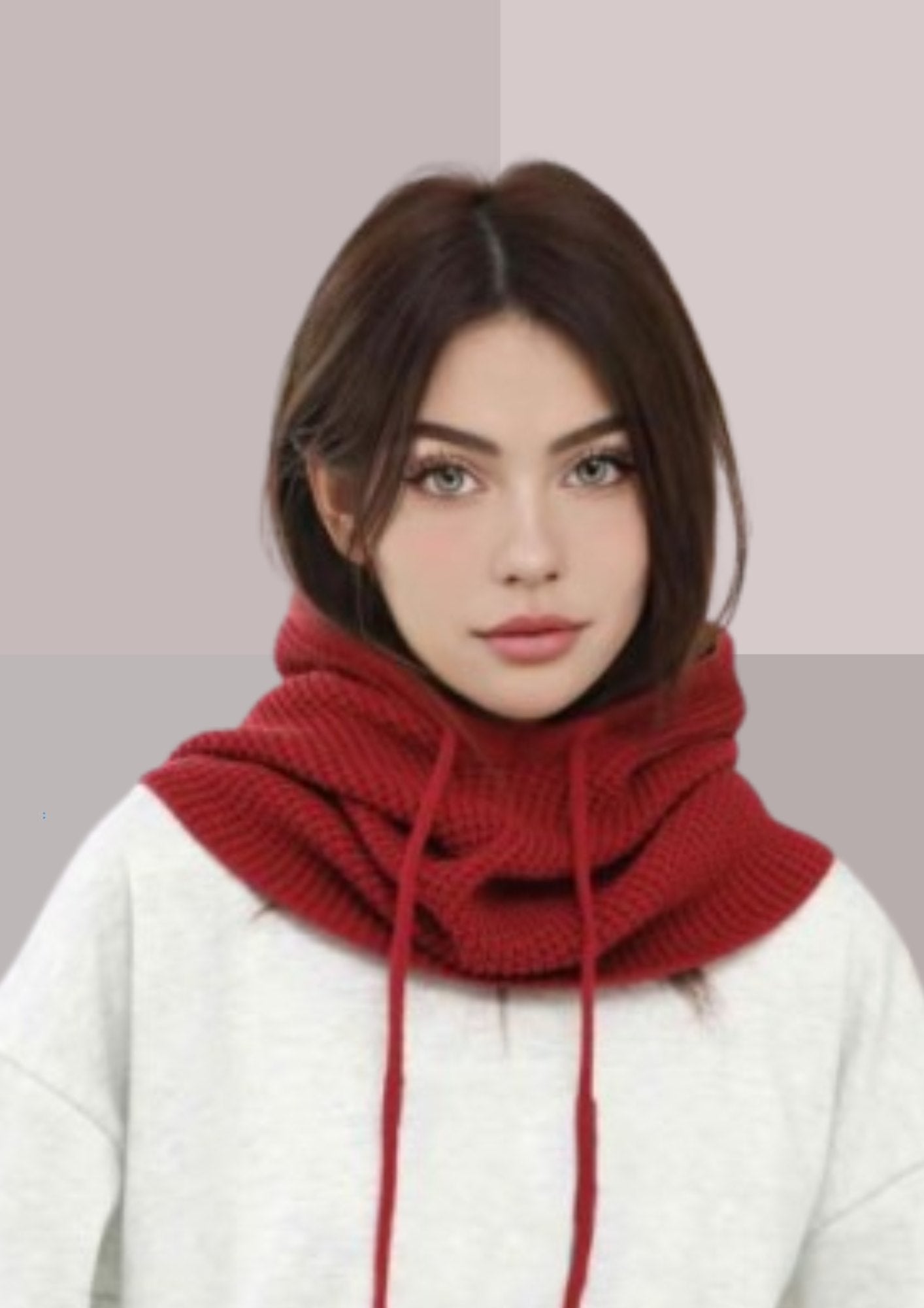 Capuche amovible seule - capuche écharpe femme - rouge | Cap-Chapeau