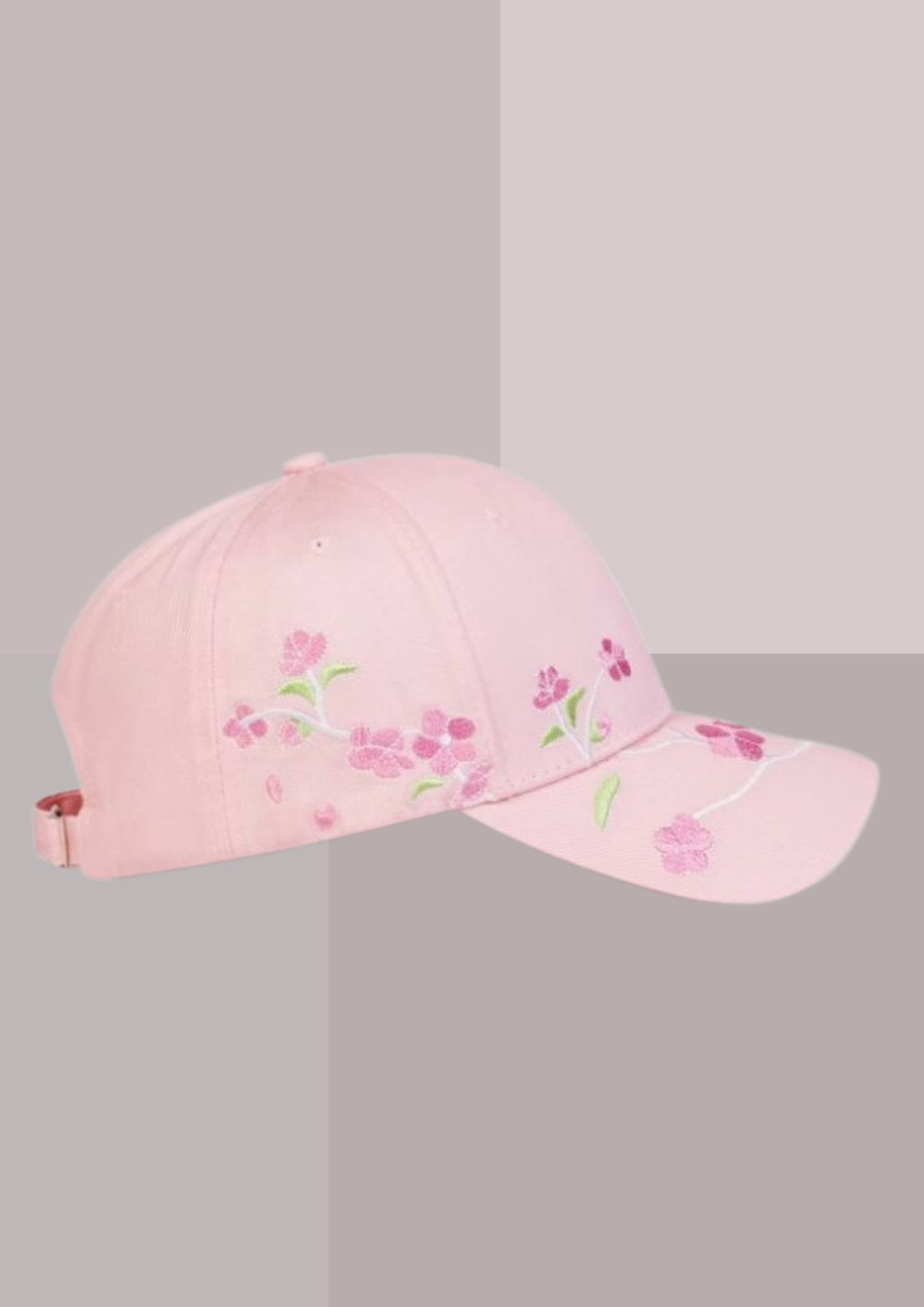 Casquette fleurs - rose clair | Cap-Chapeau