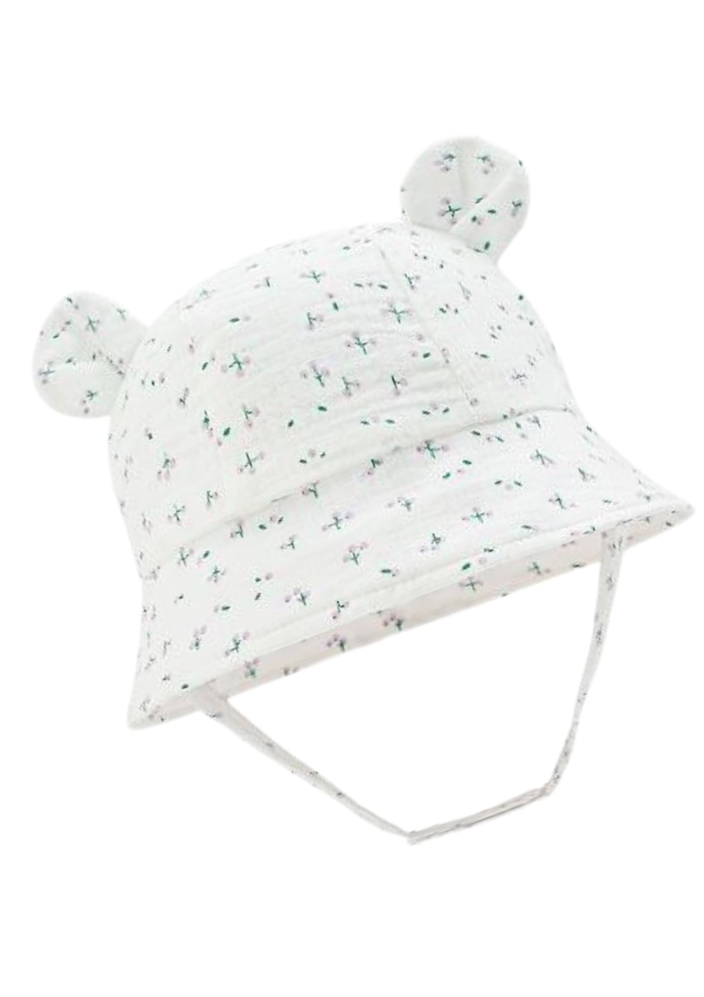 Chapeau Bebe Plage Blanc Fleuri | Cap-Chapeau