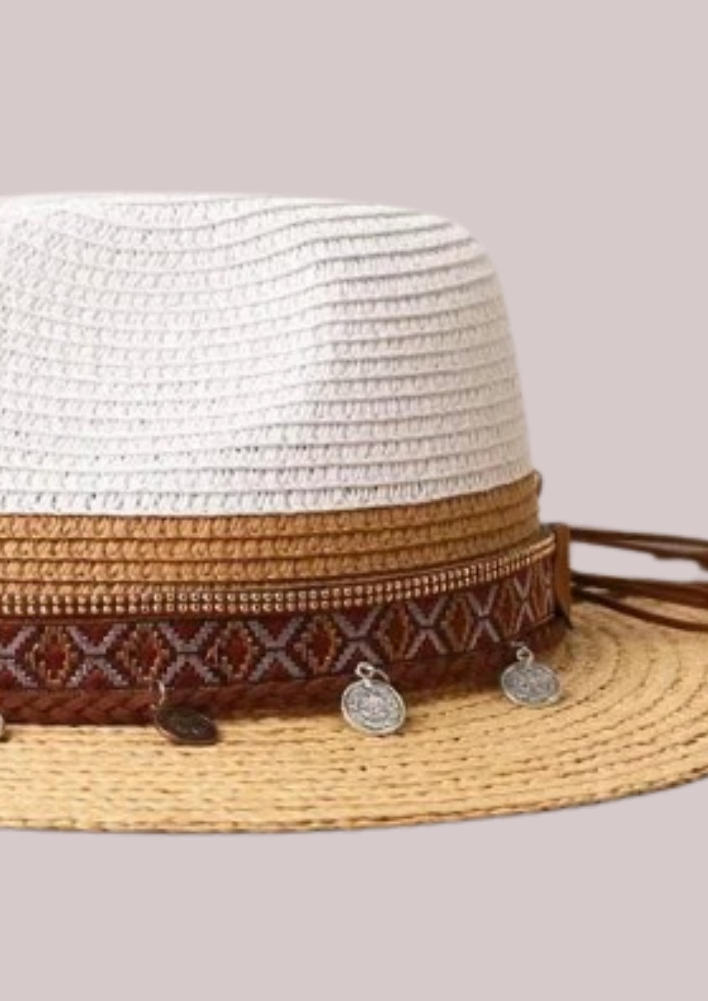 Chapeau country amerindien en paille | Cap-Chapeau
