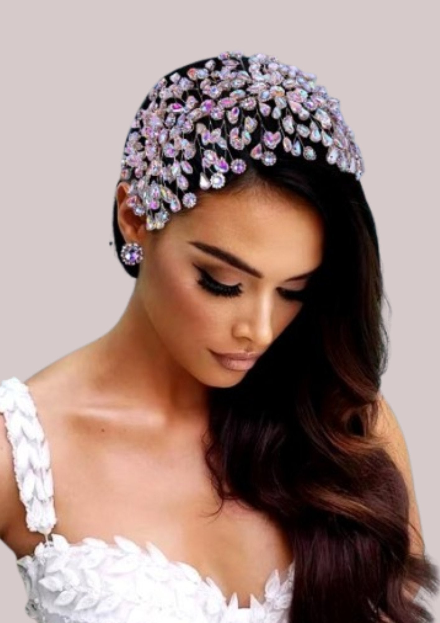 Couronne pour mariage coiffe en cristal | Cap-Chapeau