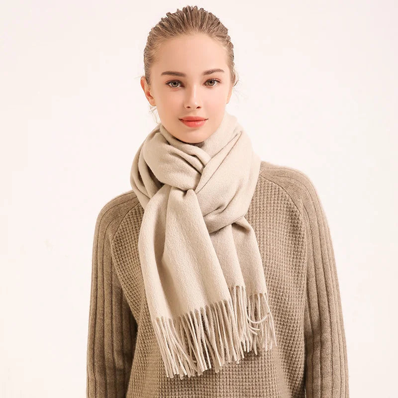 Echarpe beige unisexe en laine | Cap-Chapeau