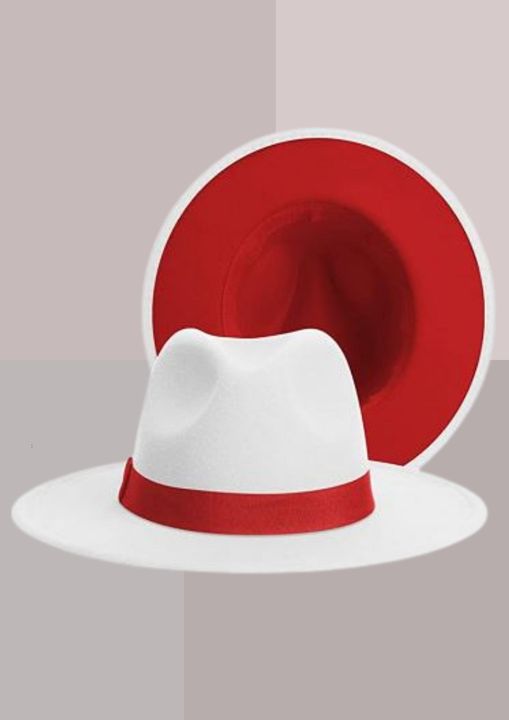 Fedora Chapeau Blanc Rouge | Cap-Chapeau