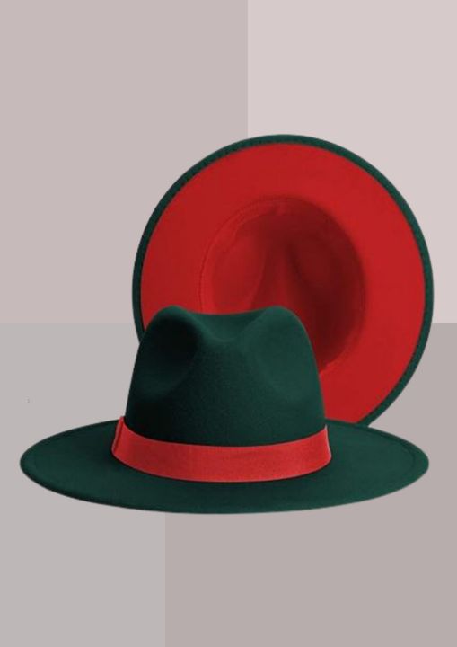 Fedora Chapeau Vert Rouge | Cap-Chapeau
