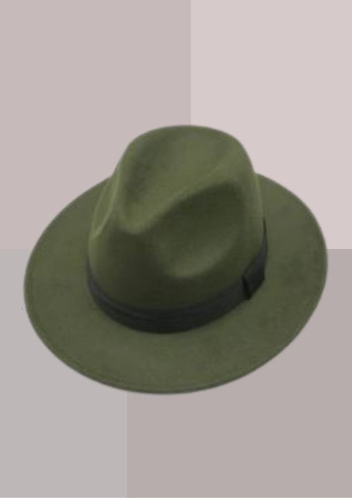 Fedora Chapeau Vert Olive |Cap-Chapeau