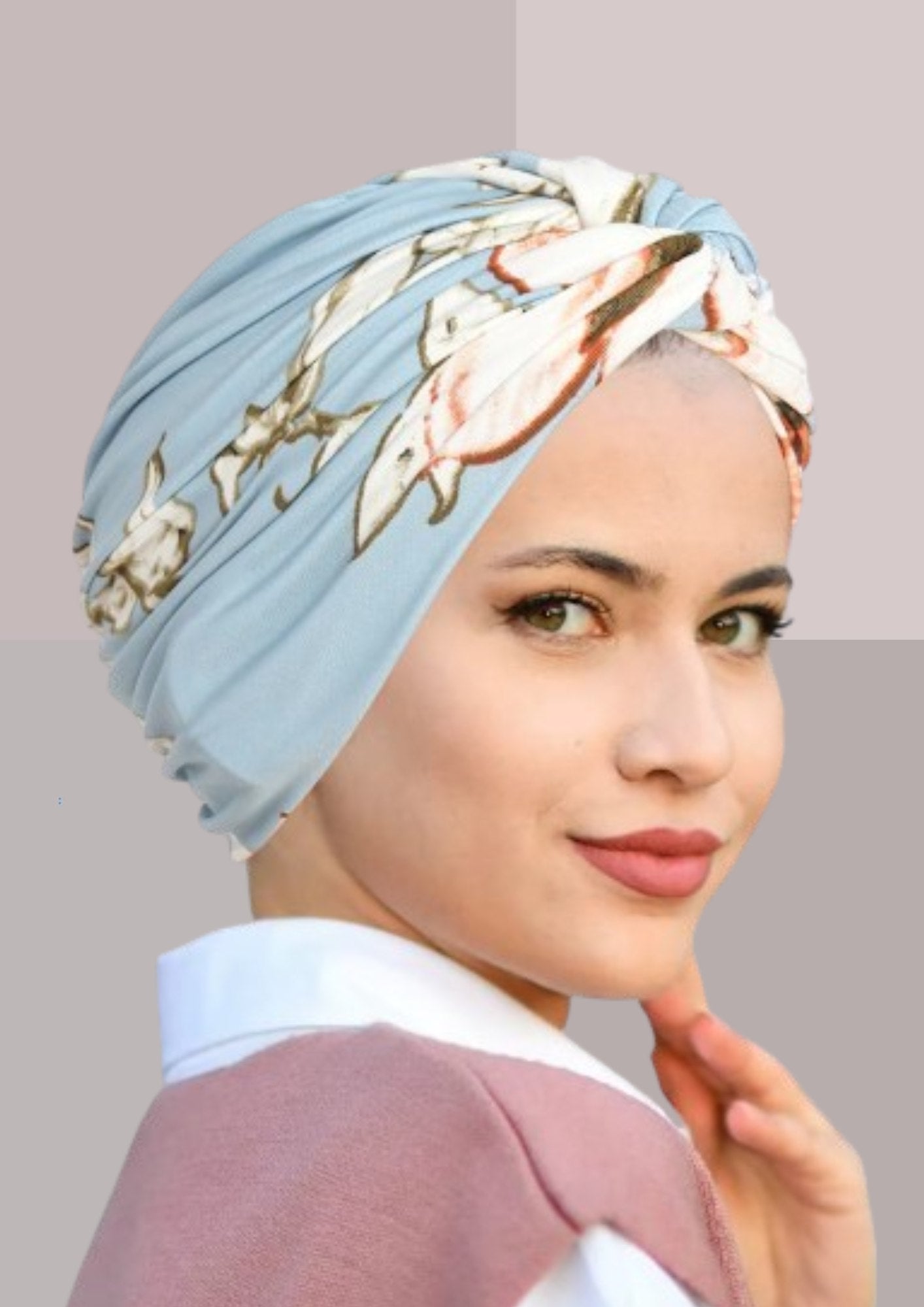 Turban femme chimio bleu ciel | Cap-Chapeau