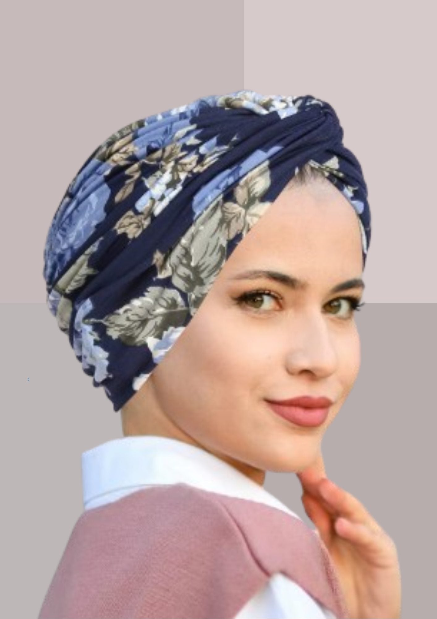 Turban femme chimio bleu | Cap-Chapeau
