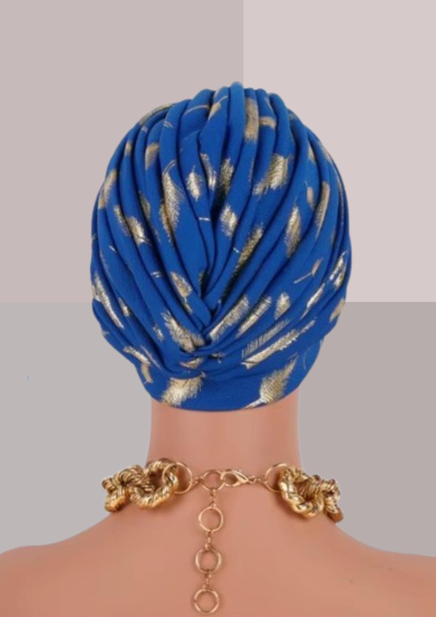 Turban femme préformé - bleu | Cap-Chapeau
