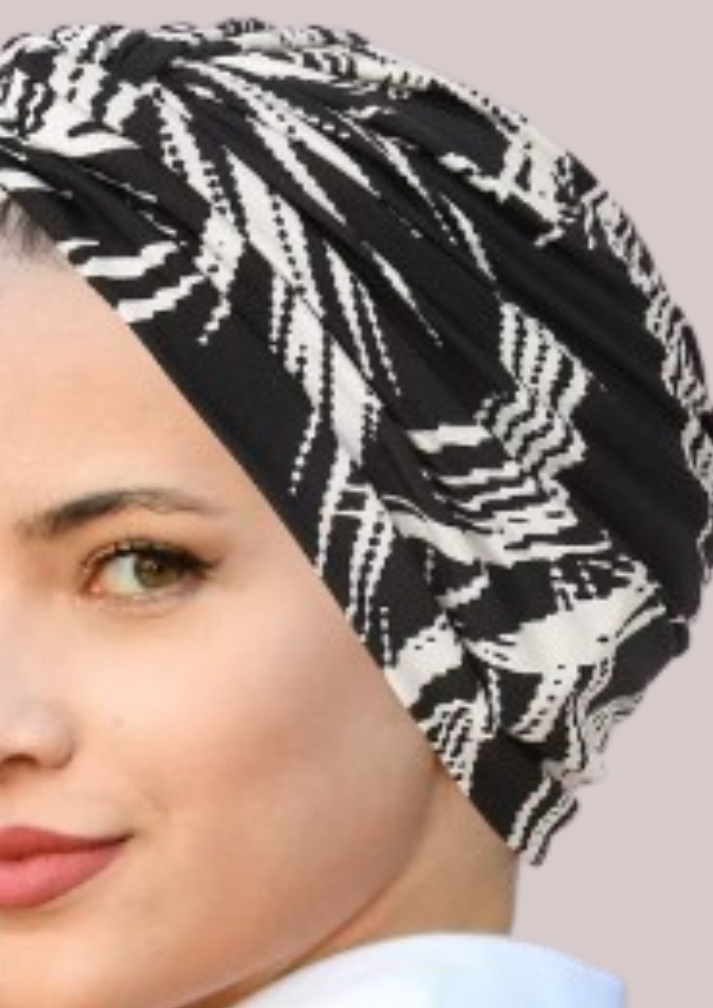TURBAN FEMME CHIMIO - NOIR ET BLANC