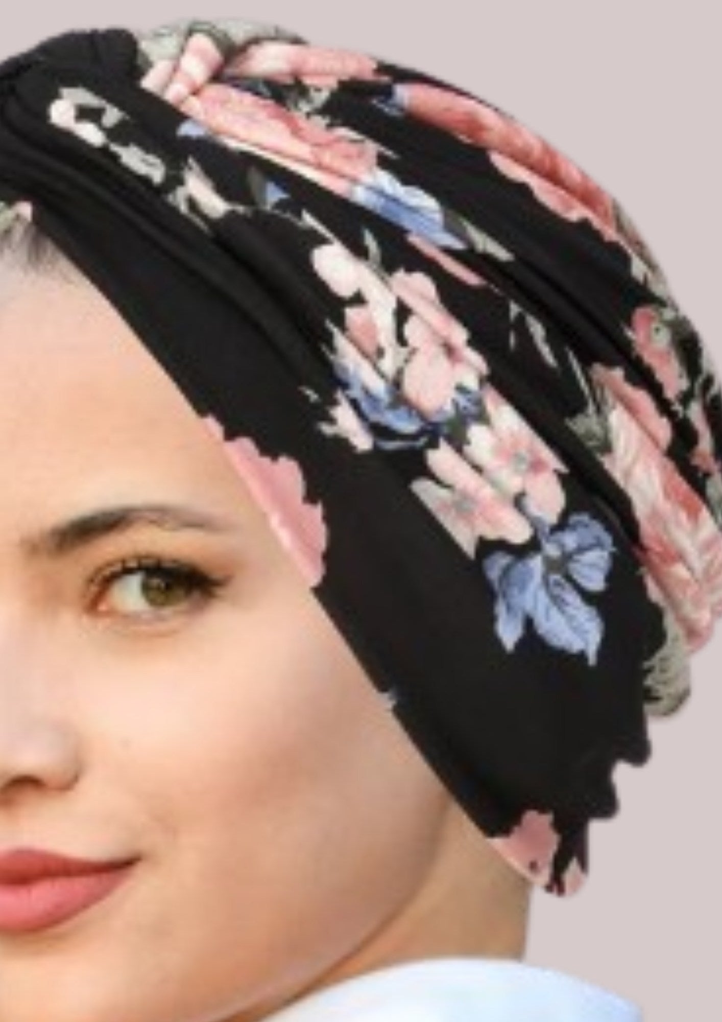 Turban femme chimio - doux a fleurs | Cap-Chapeau