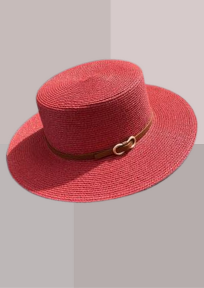 Chapeau de paille Femme Chic Rouge | Cap-Chapeau