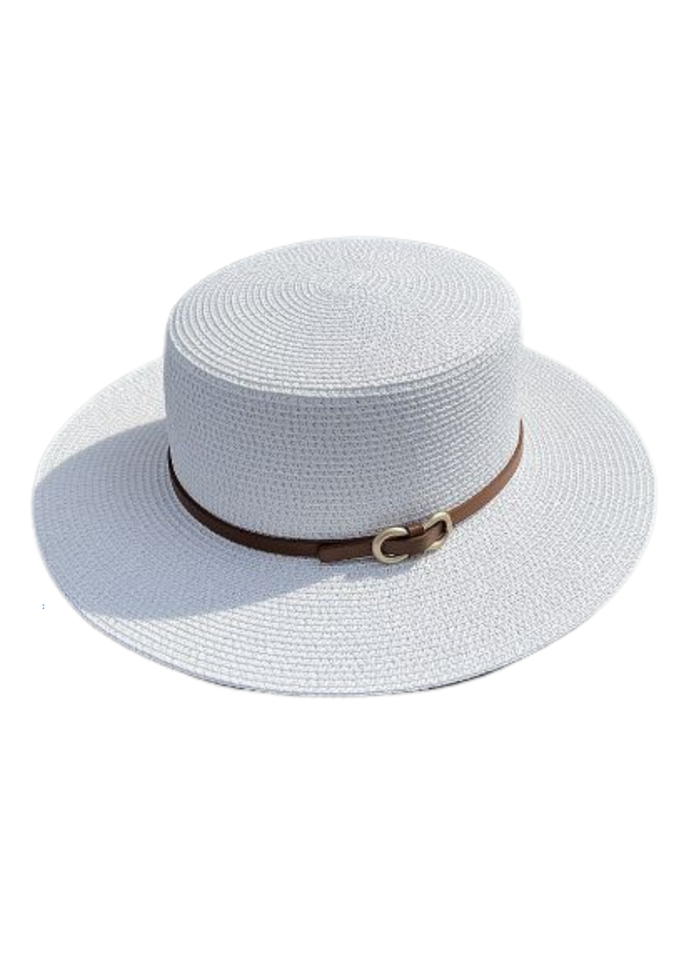 Chapeau de Paille Femme Chic Blanc Canotier | Cap-Chapeau