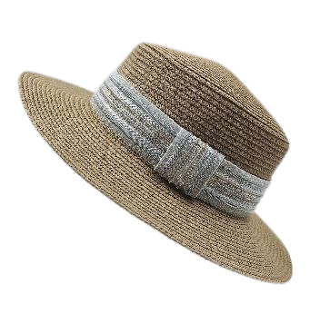 CHAPEAU HABILLE FEMME TAUPE ET ARGENT