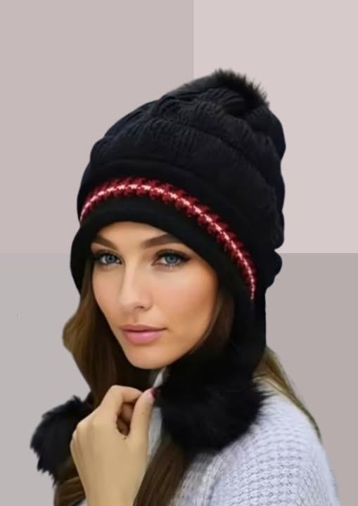 Bonnet pompon noir | Cap-Chapeau