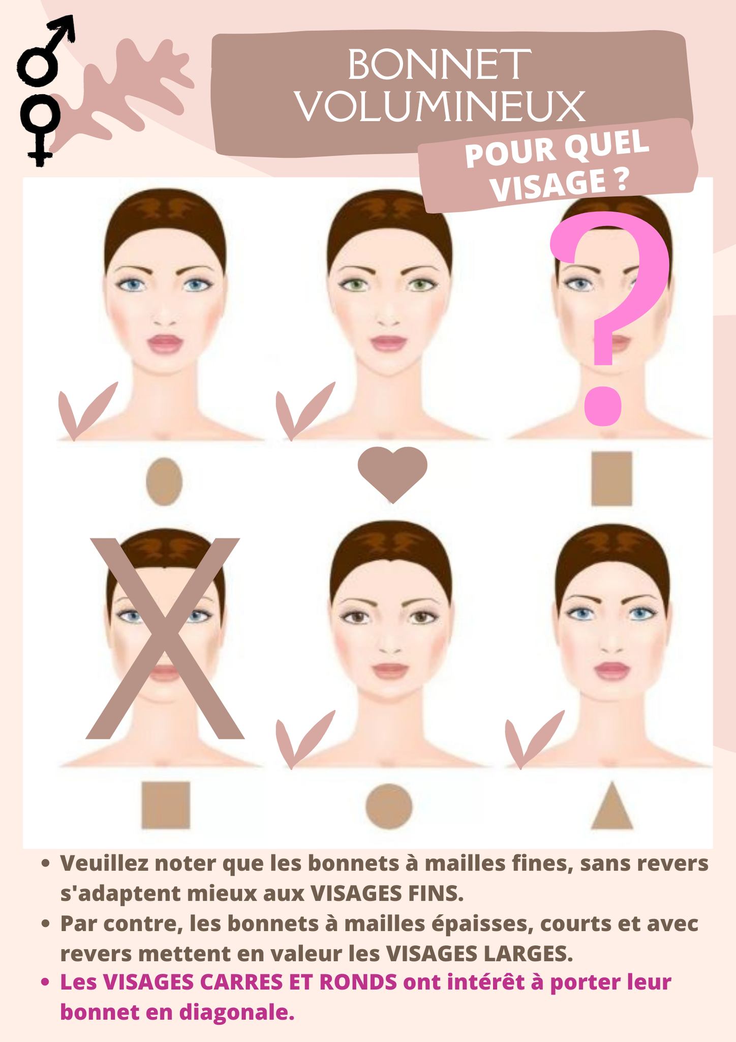 Bonnet cmauve revers pour quel visage | Cap-Chapeau