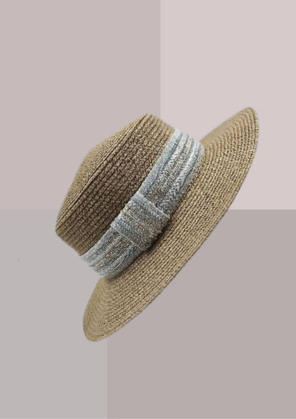 CHAPEAU HABILLE FEMME TAUPE ET ARGENT