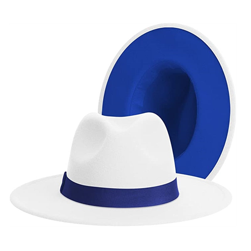 Fedora Chapeau Bleu et Blanc | Cap-Chapeau