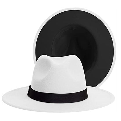 Fedora Chapeau Femme Blanc et Noir | Cap-Chapeau