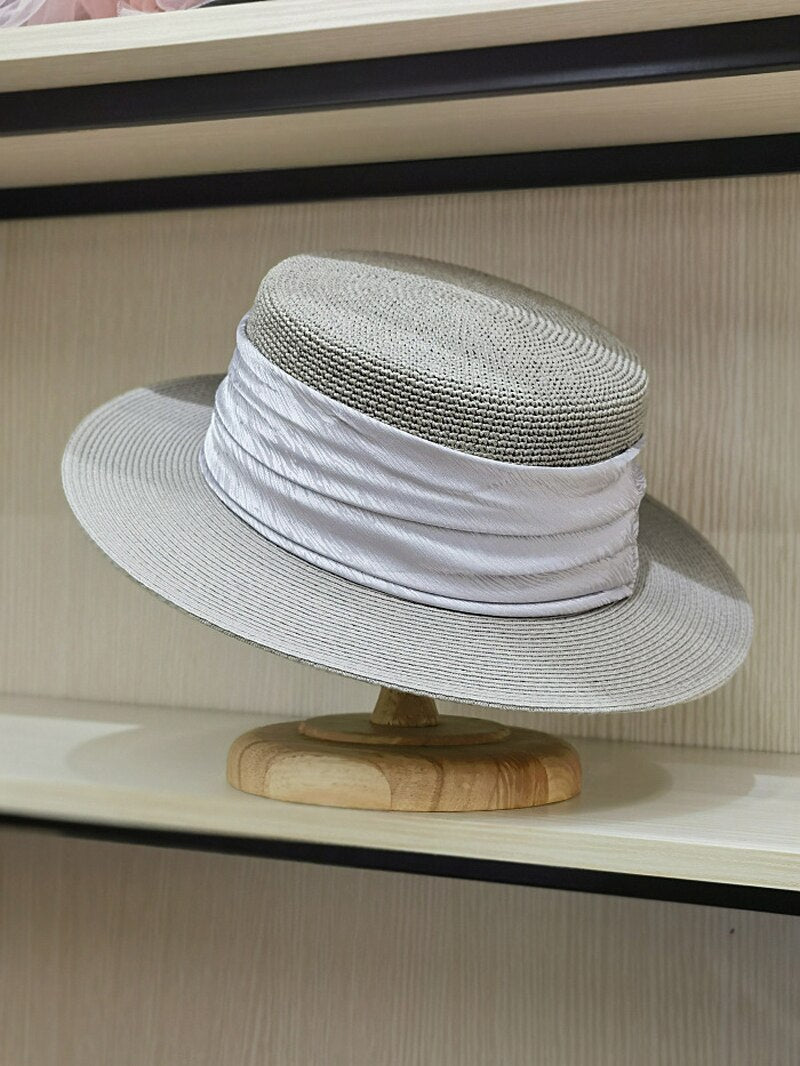 Chapeau de Paille Canotier Femme Chic Perle | Cap-Chapeau