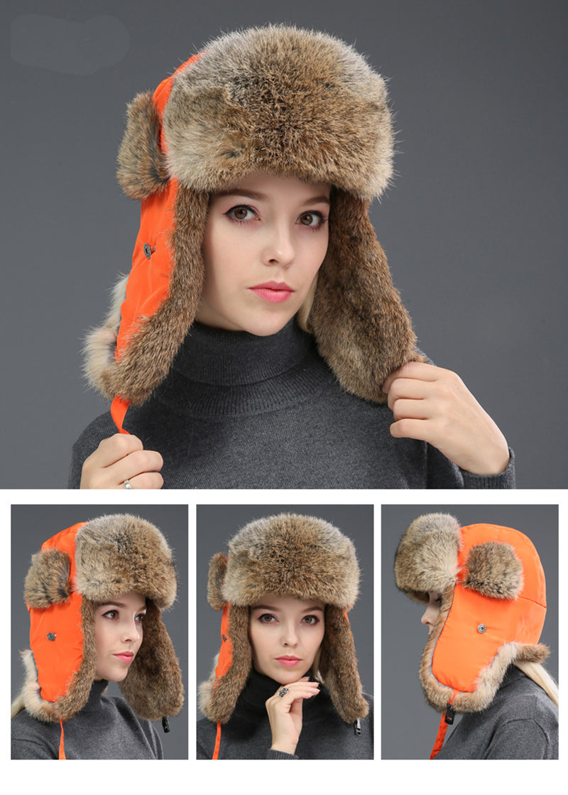 Bonnet Trappeur Femme Fourrure Chaud - Chapka Avec Oreillettes Protection Hiver Ski Et Extérieur