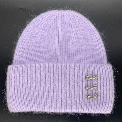 Bonnet femme cachemire mauve | Cap-Chapeau