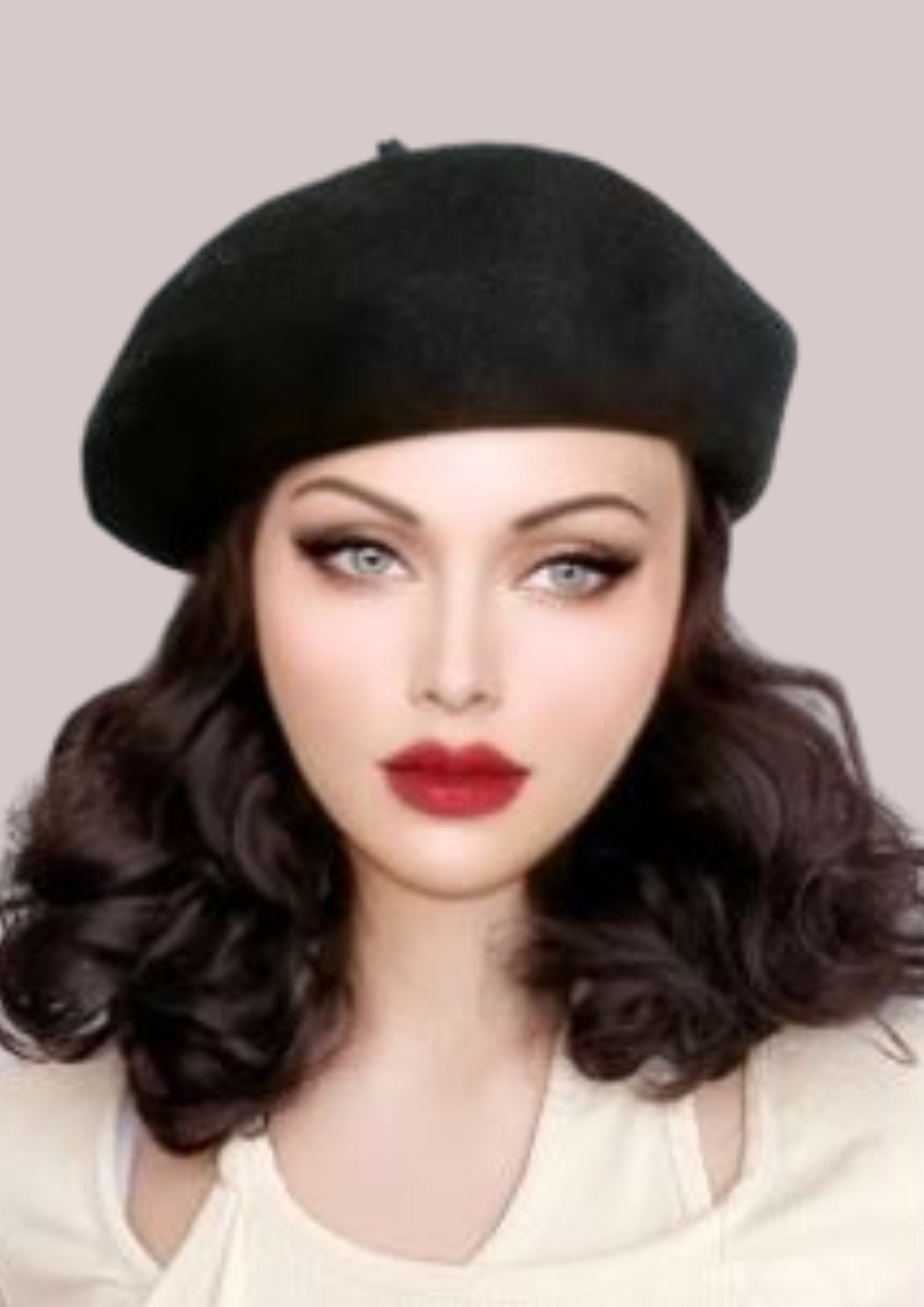 Beret laine avec cheveux - chimio | Cap-Perruque|