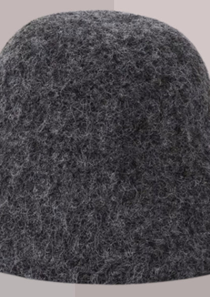 Bob femme chic gris,détail du produit matière texturée en fibres mélangées synthétique et lainecalotte arrondie et  bord souple | Cap-Chapeau
