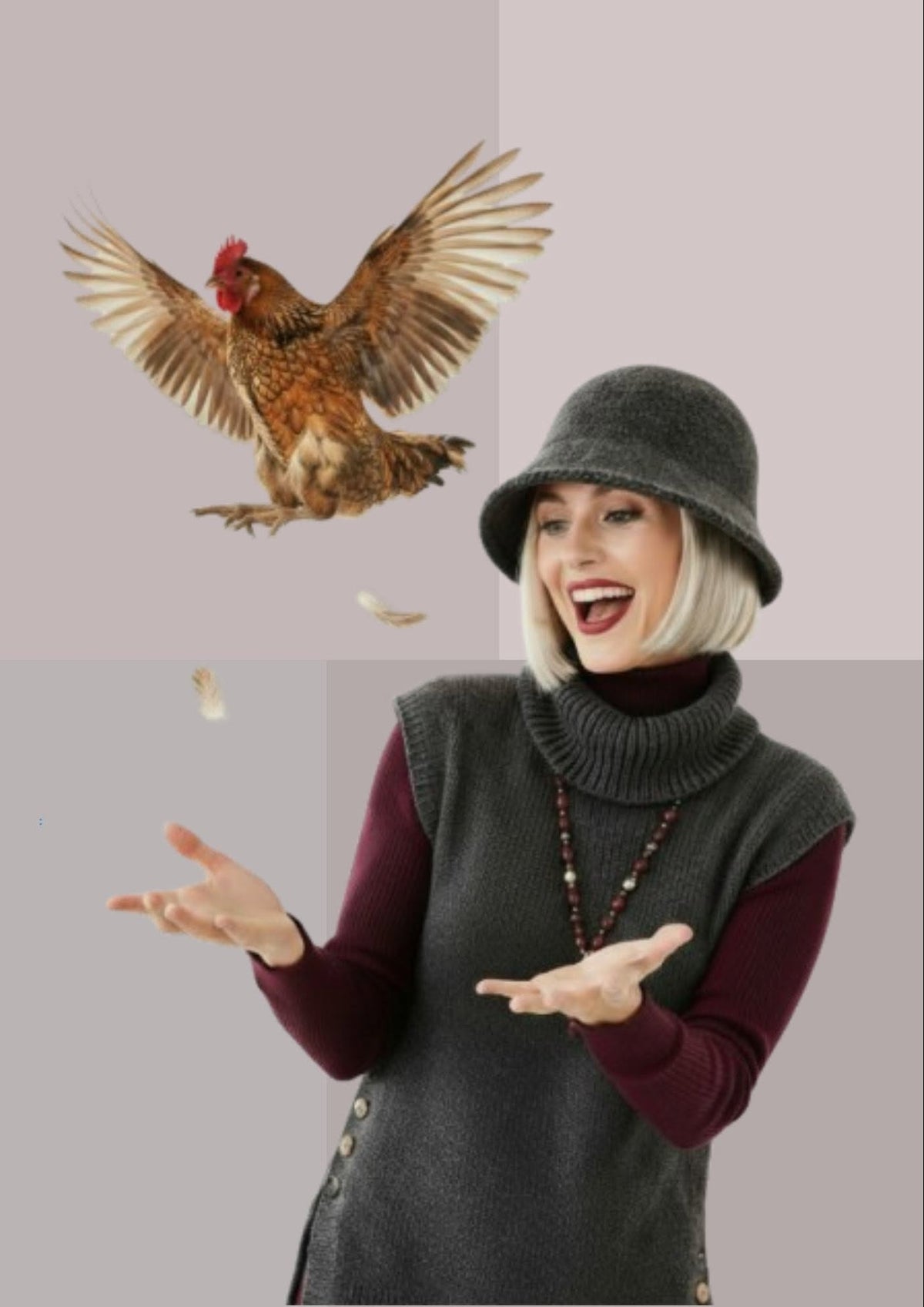 Bob femme chic gris, porté de trois-quarts, calotte souple et bord incliné révélant le volume élégant du chapeau | Cap-Chapeau