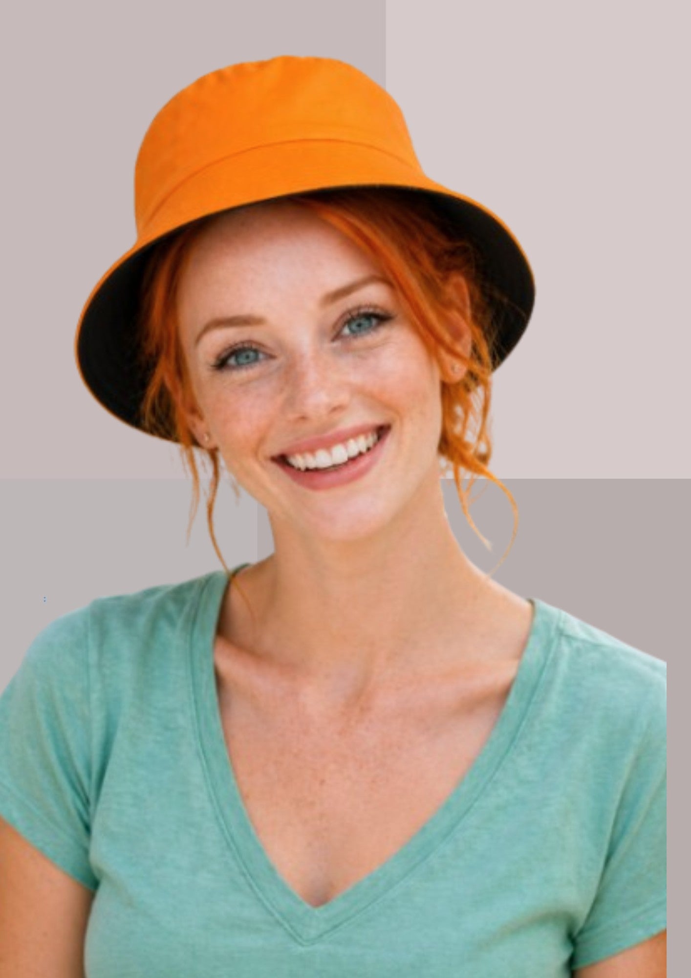 Bob orange et noir reversible femme teint printemps | Cap-Chapeau