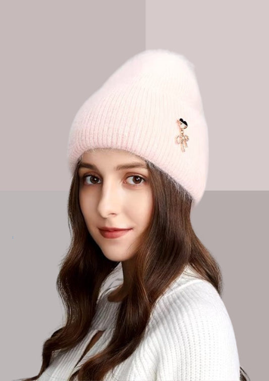 Bonnet Ski Fantaisie en rose | Cap-Chapeau