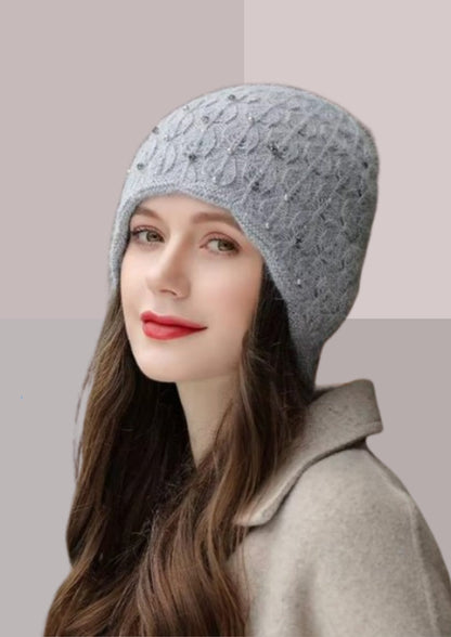 Bonnet chaud gris  pour femme | Cap-Chapeau