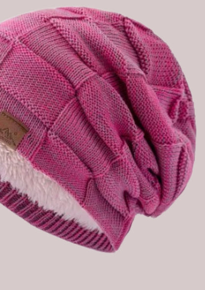 Bonnet femme doublé polaire - rose vif | Cap-Chapeau