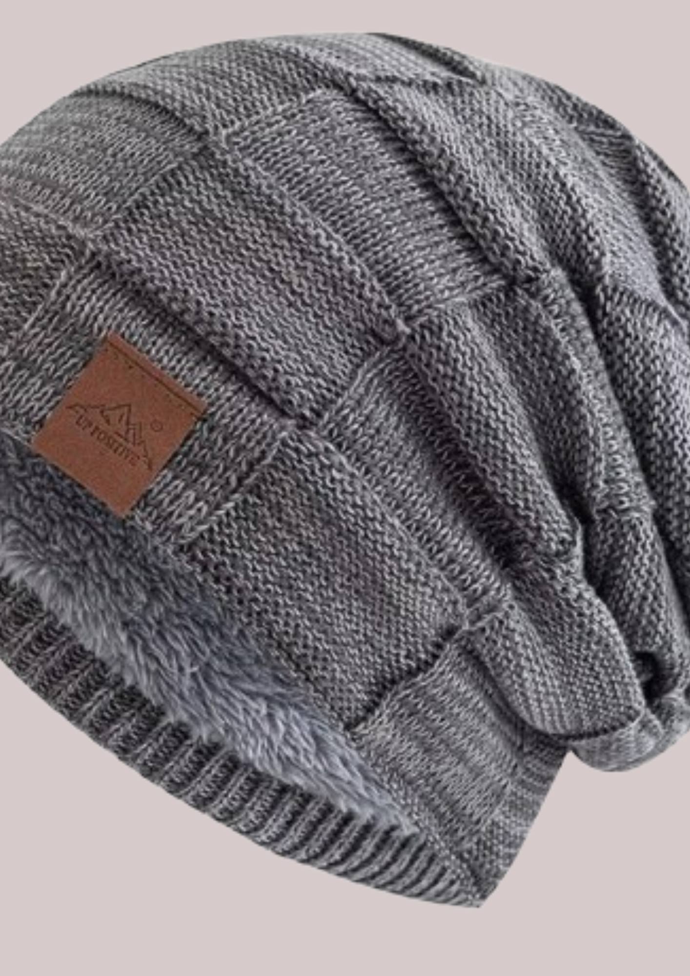 Bonnet maille  doublure polaire - gris | Cap-Chapeau